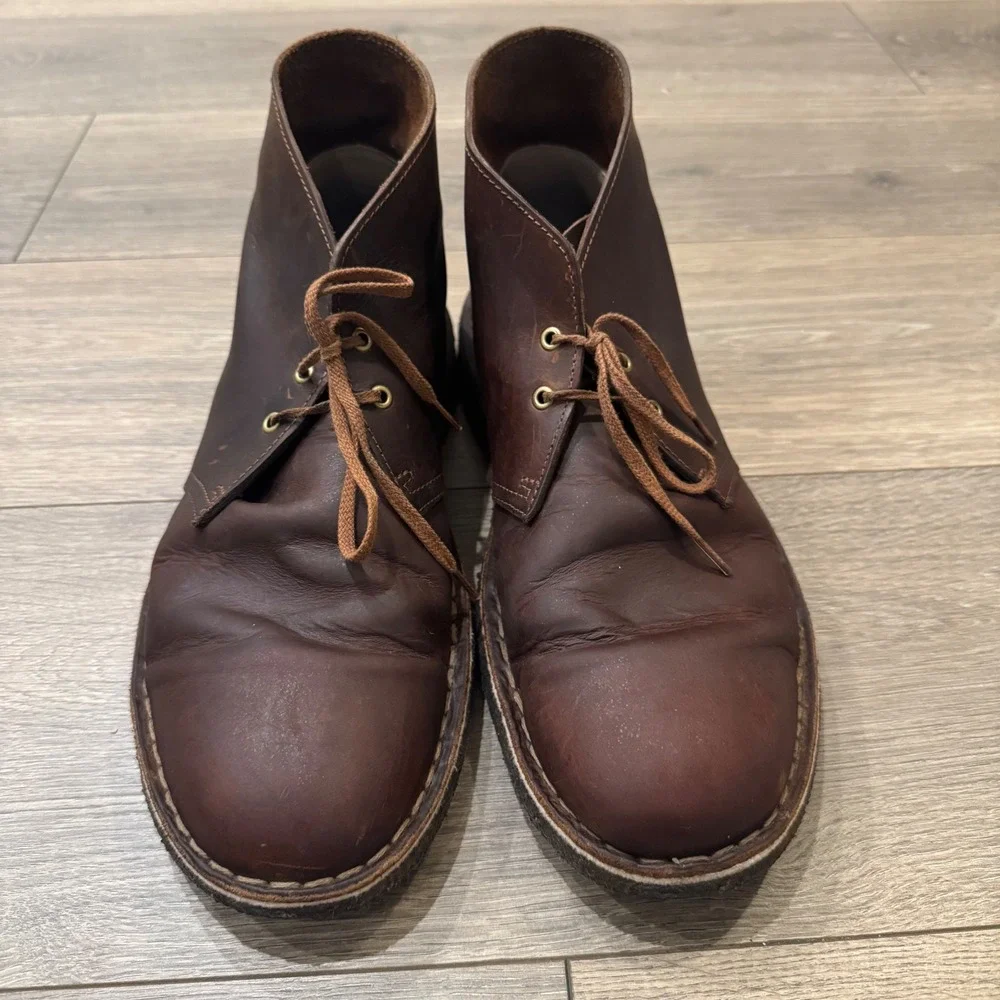 Clarks Originals Desert Boot Beeswax Leather Chukka Brown Mens 10.5